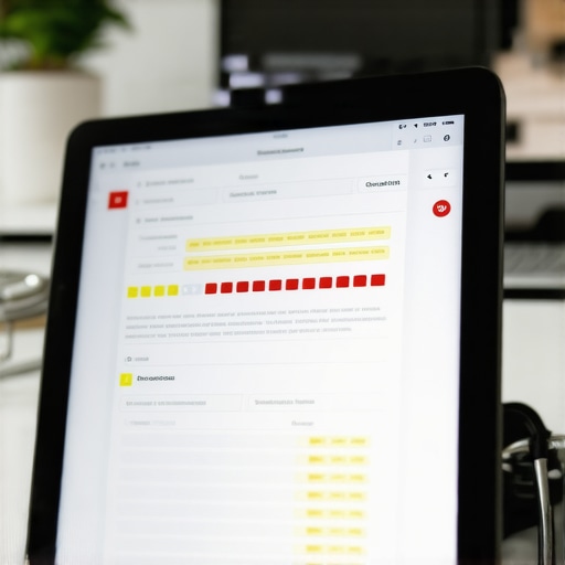 Close up of medical lab results on a digital tablet