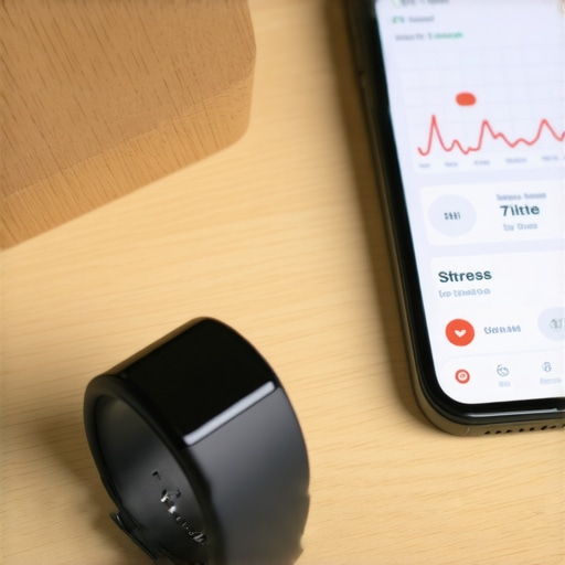 A smart ring and smartphone dashboard used for tracking HRV and hormonal health.