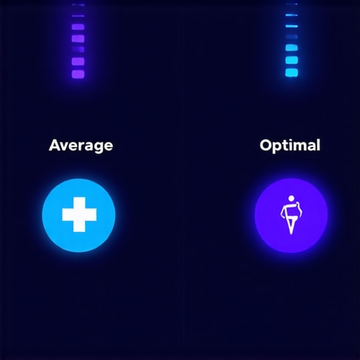 Digital visualization showing the difference between standard lab reference ranges and optimal health benchmarks.