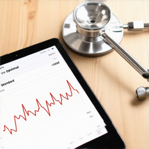 Comparison of optimal health ranges versus standard laboratory reference intervals on a digital screen.