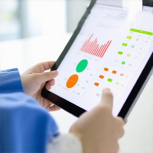 Close up of digital medical lab results showing health trends