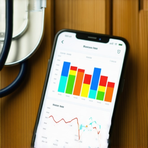 Smartphone showing health data and biomarkers for long term wellness tracking