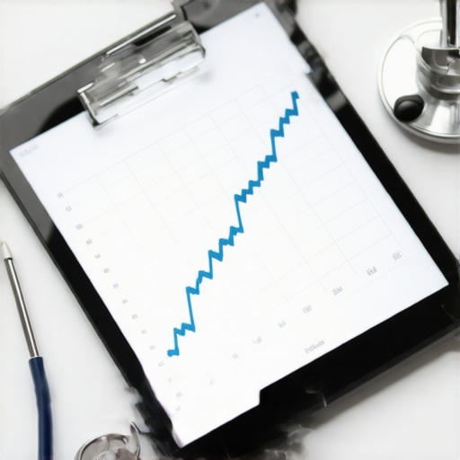 Digital lab report showing heart health markers and a stethoscope on a desk.
