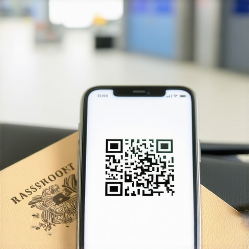 Secure Digital Health Records for Global Travel A smartphone showing a digital vaccine passport and health records for international travel.