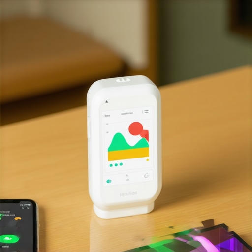 Smart Health Monitoring Tools for Home Care A person using a smart thermometer that syncs health data to a mobile app for virtual doctor visits.