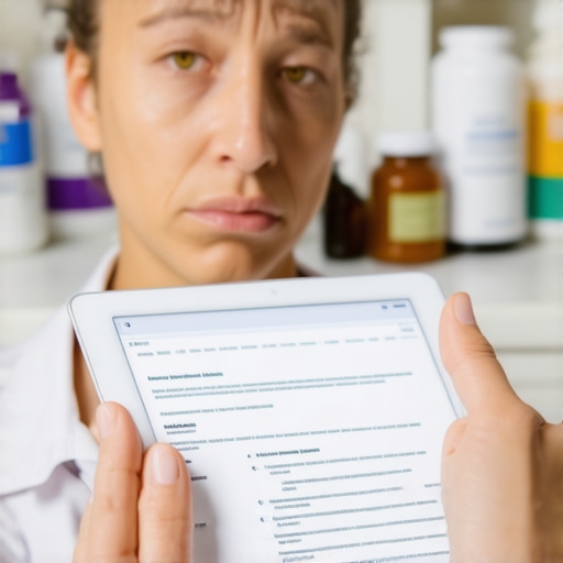 The hidden impact of supplements on lab results Person reviewing medical lab results with supplement bottles nearby