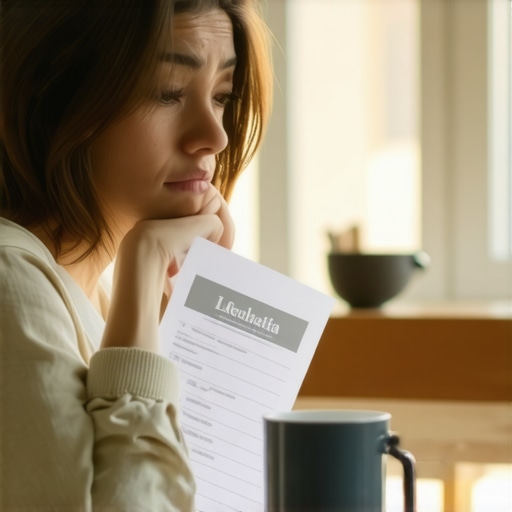 A person reviewing medical results with coffee