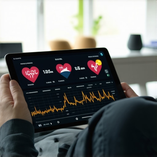A digital tablet displaying various health and lab test graphs for personal wellness monitoring.