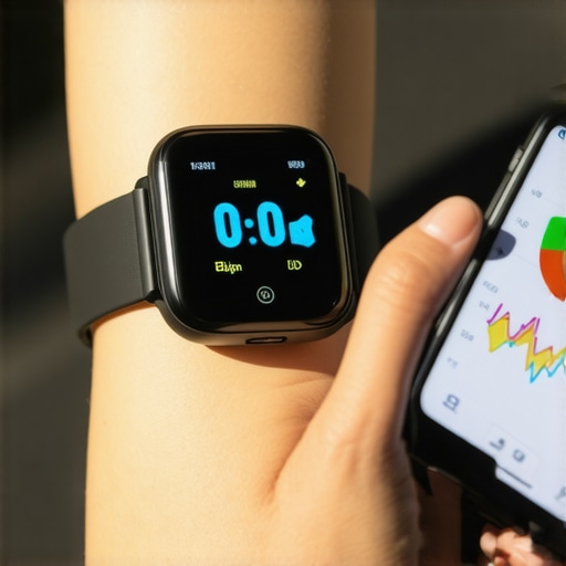 Person scanning a CGM sensor on their arm with a smartphone to check blood sugar levels